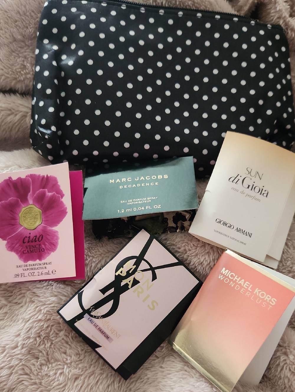 Marc Jacobs Black and White Polka Dot Cosmetic Pouch